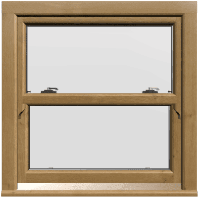 uPVC Irish Oak Sliding Sash Window - Build Your Own
