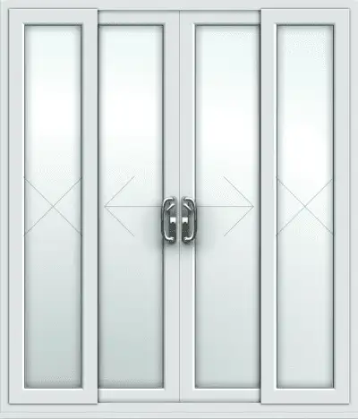 White uPVC Sliding 4 Pane Patio Door - Made to Measure