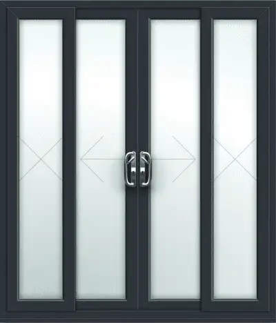 12ft Anthracite Grey Sliding Patio Door