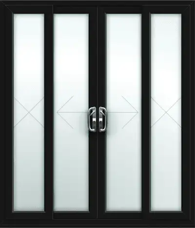 14ft Black Sliding Patio Door