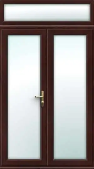 Rosewood French Doors with Top Panel - Made to Measure