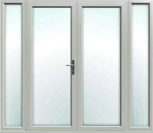 Agate Grey French Doors with Side Panels - Build Your Own