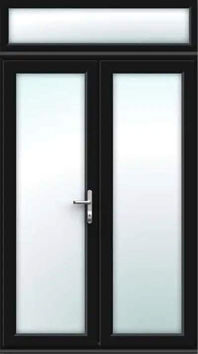 Black French Doors with Top Panel - Made to Measure