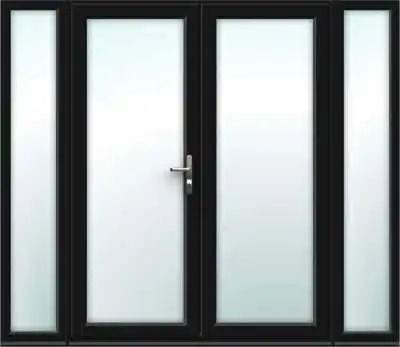 Black French Doors with Side Panels - Build Your Own