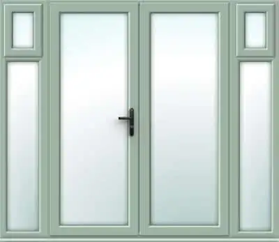 Chartwell Green French Doors with Opening Side Panels - Made to Measure
