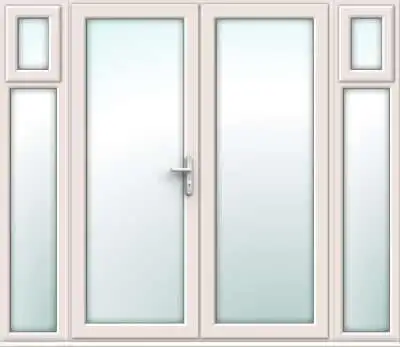 Cream French Doors with Opening Side Panels - Made to Measure
