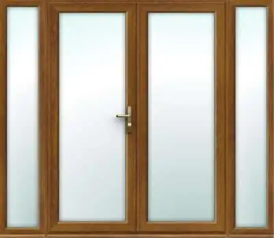 uPVC Golden Oak French Doors with Side Panels - Build Your Own