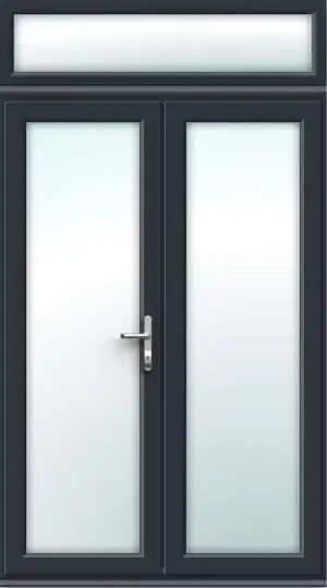Anthracite Grey French Doors with Top Panel - Made to Measure
