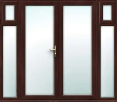 Rosewood French Doors with Opening Side Panels - Made to Measure