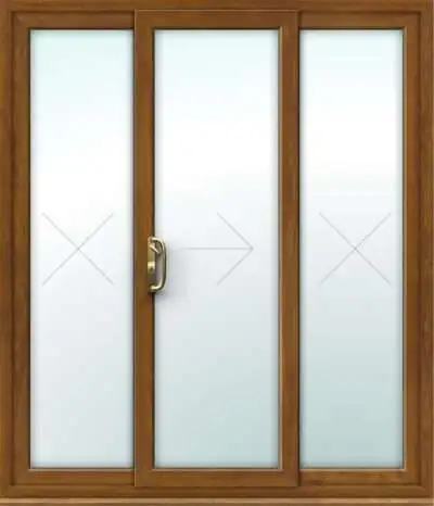 Golden Oak uPVC 3 Pane Sliding Patio Door - Made to Measure