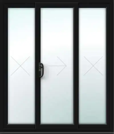 Black uPVC 3 Pane Sliding Patio Door - Made to Measure