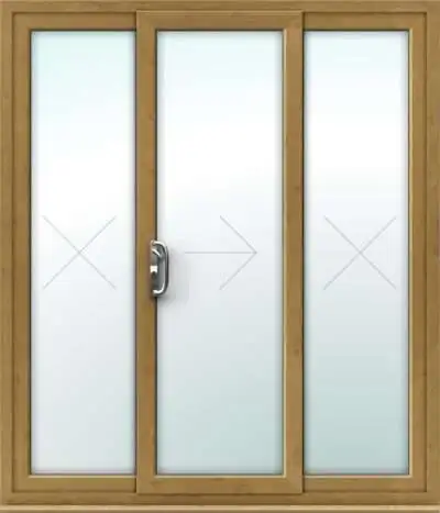 Irish Oak uPVC 3 Pane Sliding Patio Door - Made to Measure