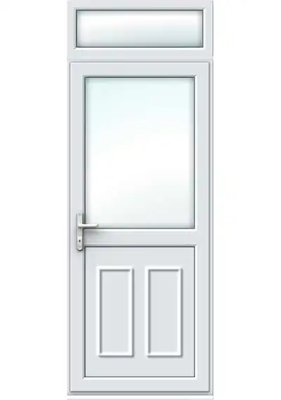 Fully Glazed uPVC Single Door - Clinton Panel and Top Light