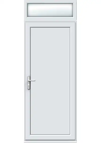 Full Flat Panel uPVC Single Door with Top Light