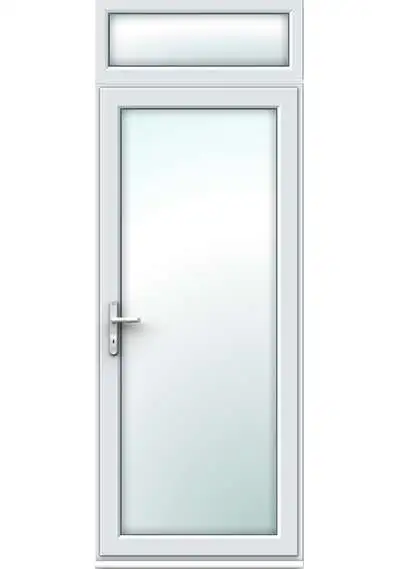 Fully Glazed uPVC Single Door with Top Light