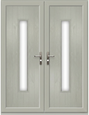 French Door with a Woodrow Long Panel - Agate Grey