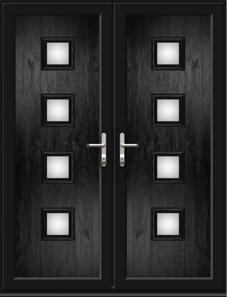 French Door with Hayes Four Glazed Panel Black