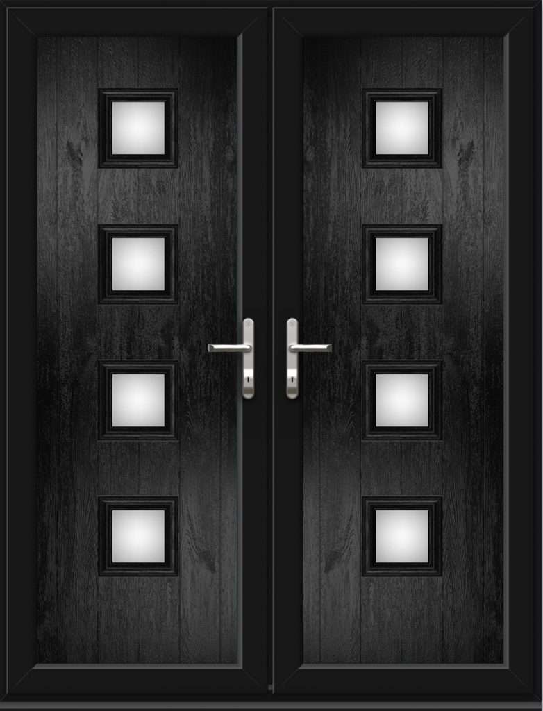 French Door with Hayes Four Glazed Panel Black