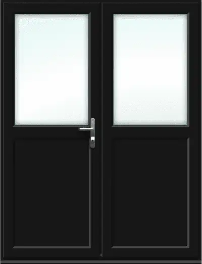 Black French Door with Half Panel - Made to Measure