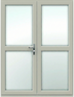 Agate Grey French Door with Midrails - Made to Measure