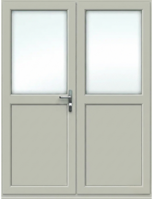 Agate Grey French Door with Half Panel - Made to Measure